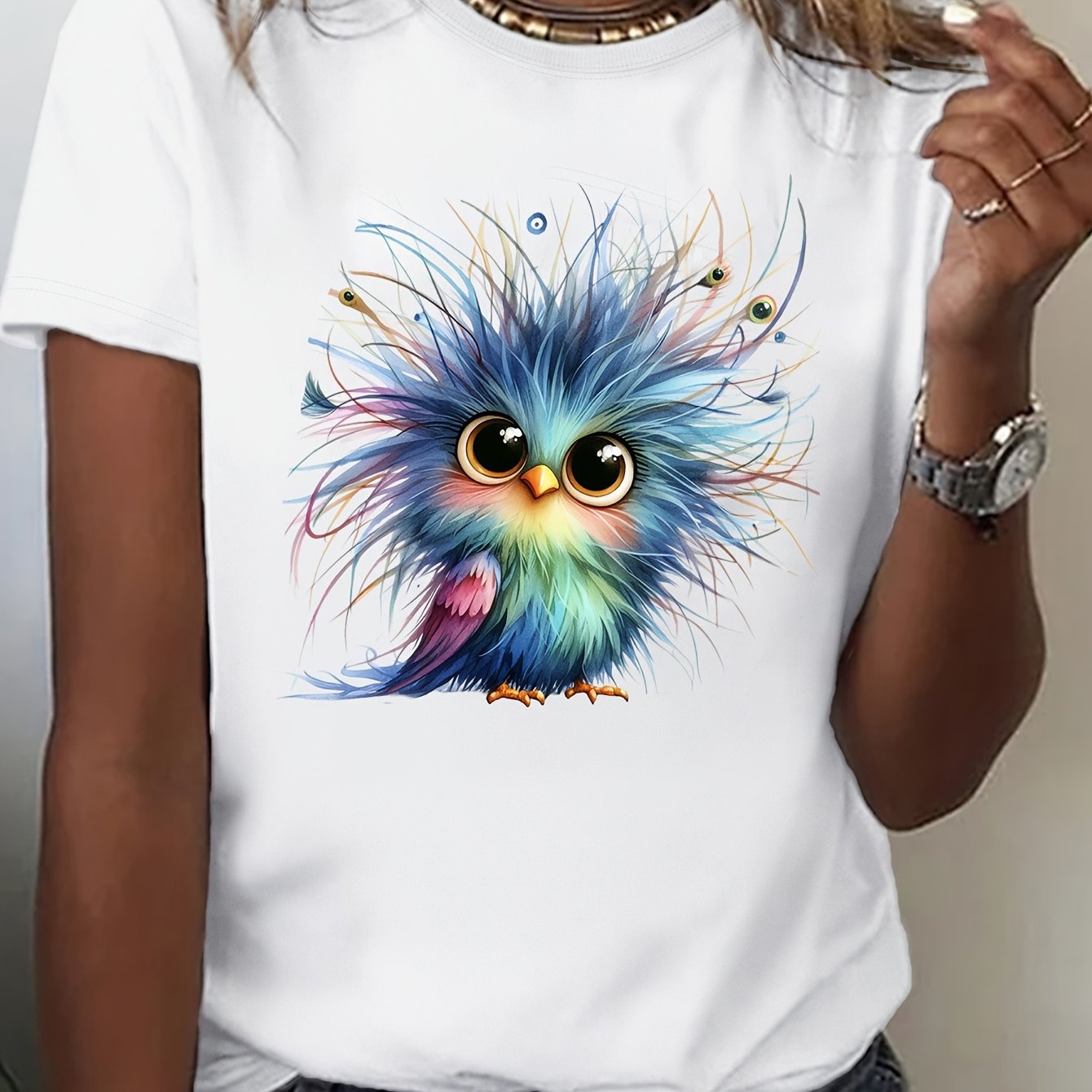 Funny Bird Women's Cute Comical Animal T-Shirt for Fun Fashion