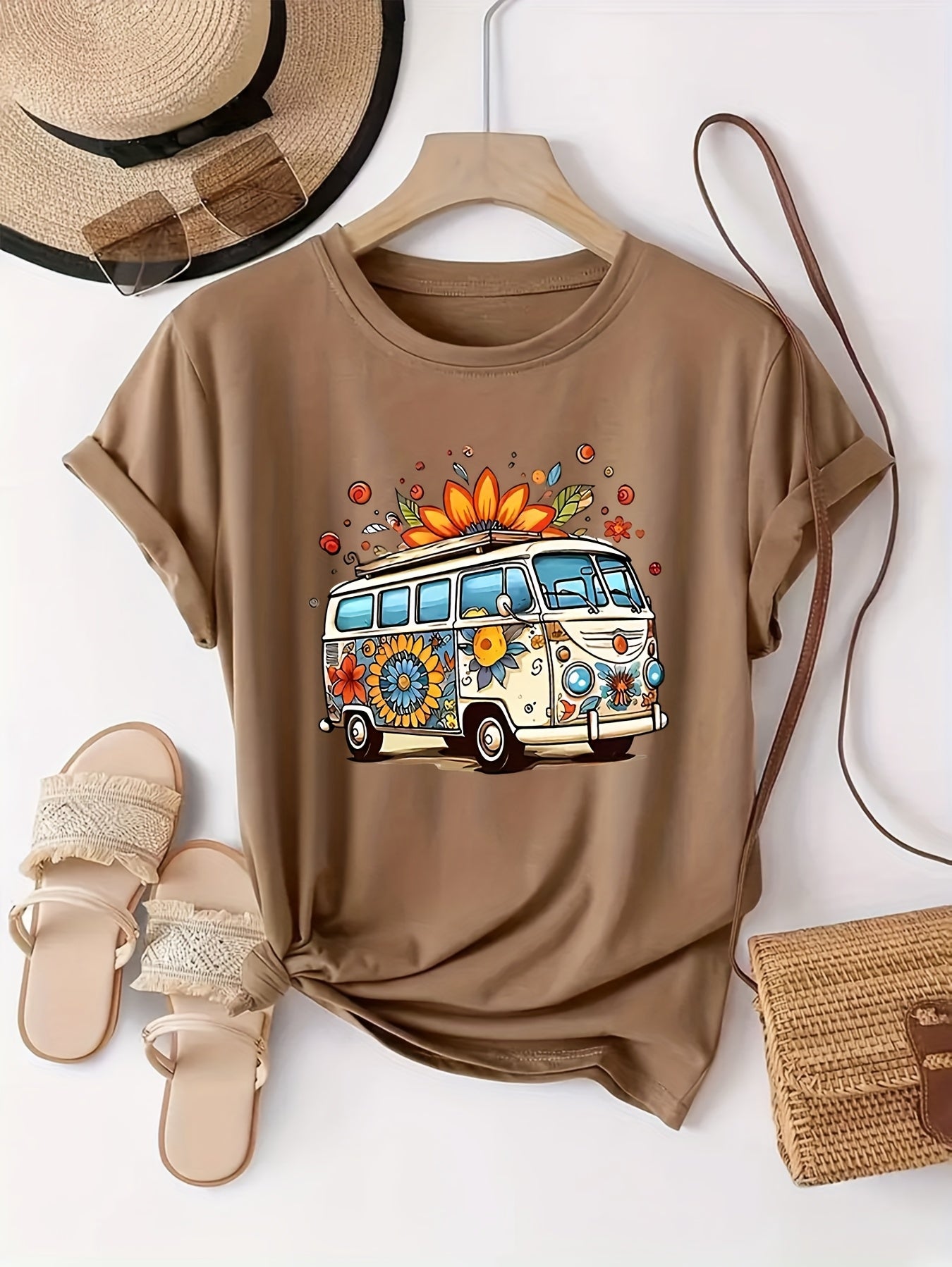 Creative Letter Print Casual T-Shirts for Women