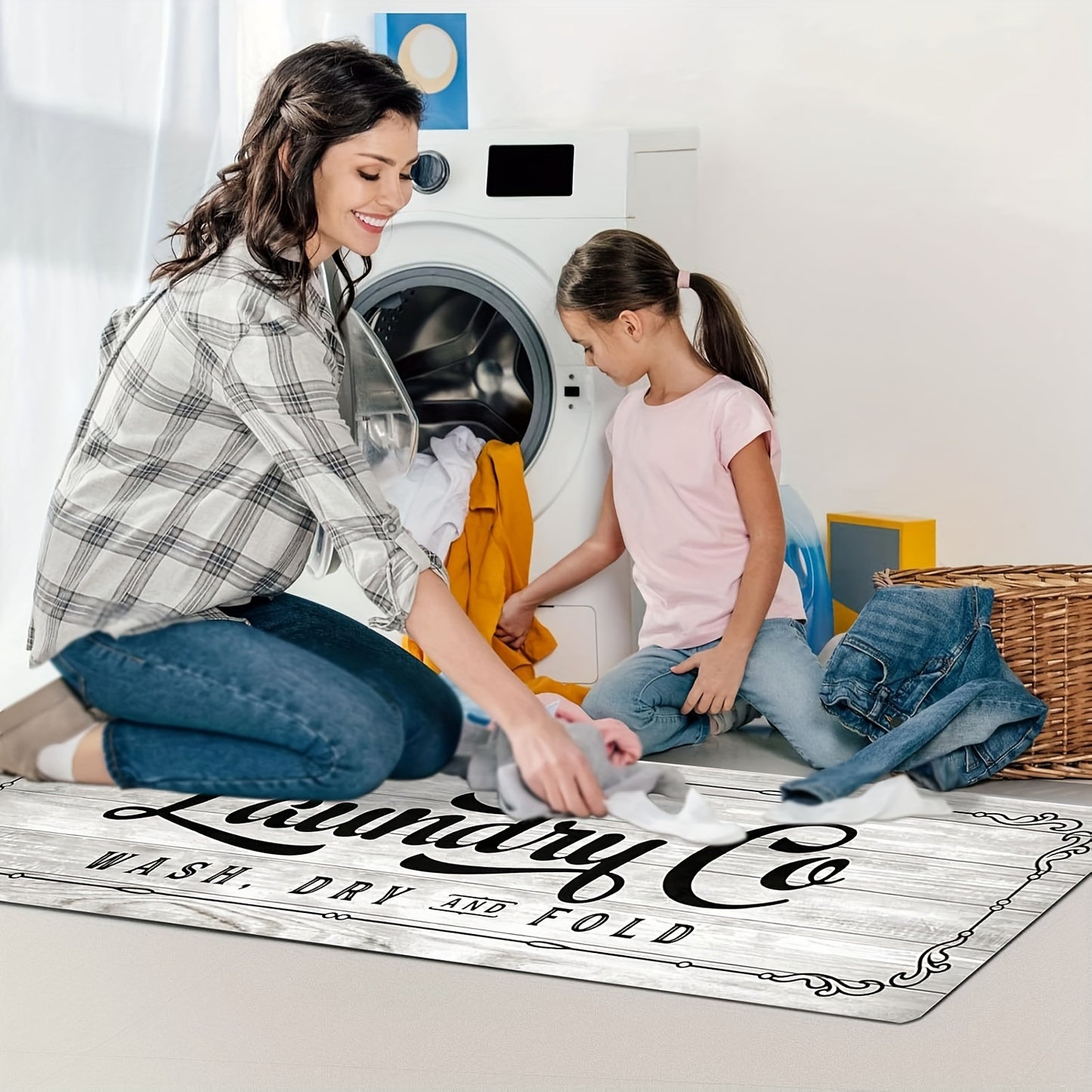 Non Slip Laundry Room Runner Rug for Home and Kitchen
