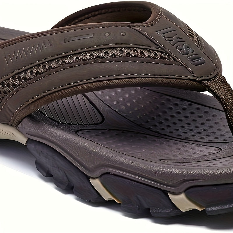 Mens Breathable Flip Flops For Indoor Outdoor Textured Sole
