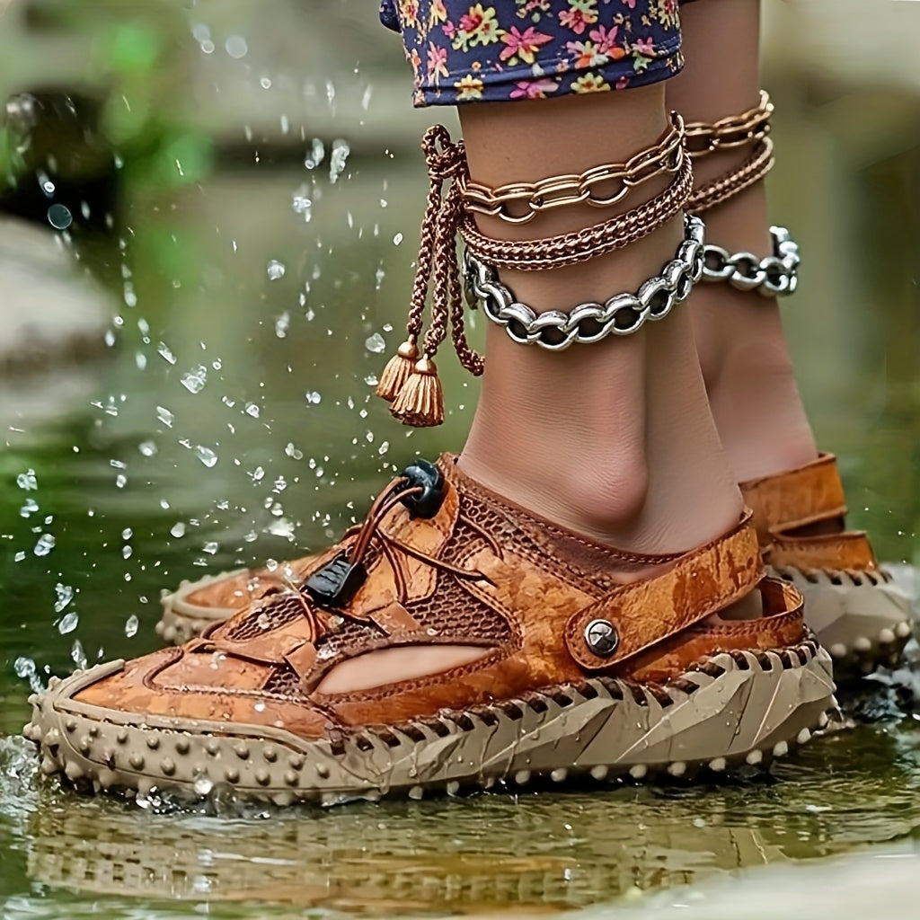 Ladies Handmade Breathable Mesh Sandals for Comfortable Casual Wear