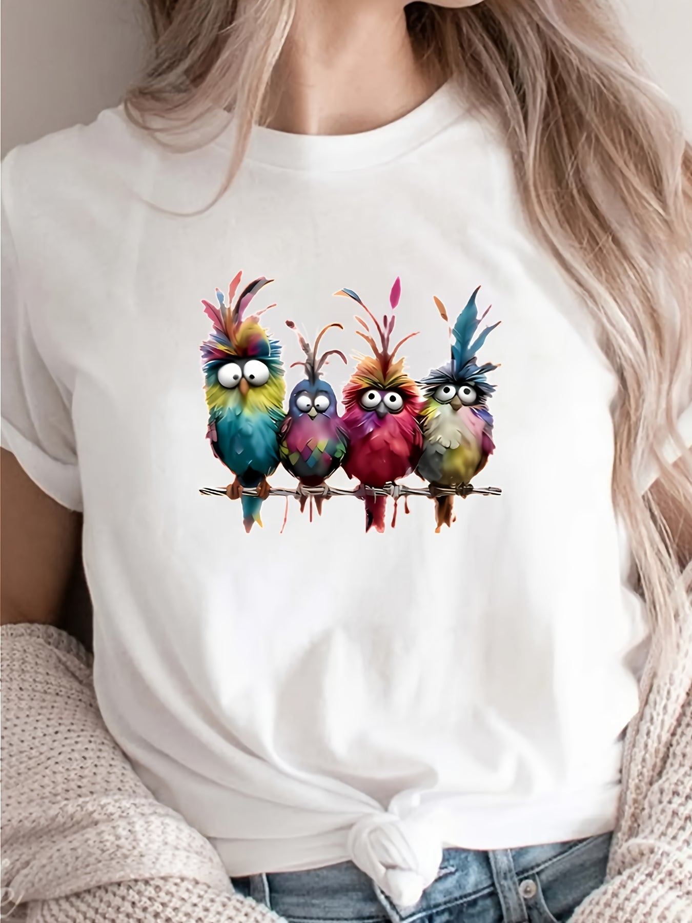 Pure Cotton Women's Casual Sports Printed Short Sleeve T-Shirt